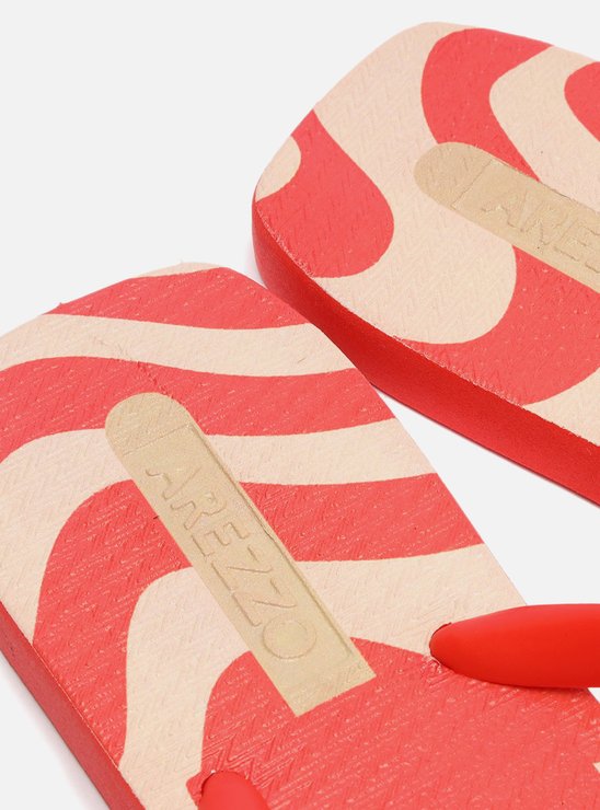 Chinelo de Dedo Vermelho Estampado Square e Bag Brizza