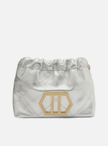 Bolsa Tiracolo Prata Couro Esther Pequena