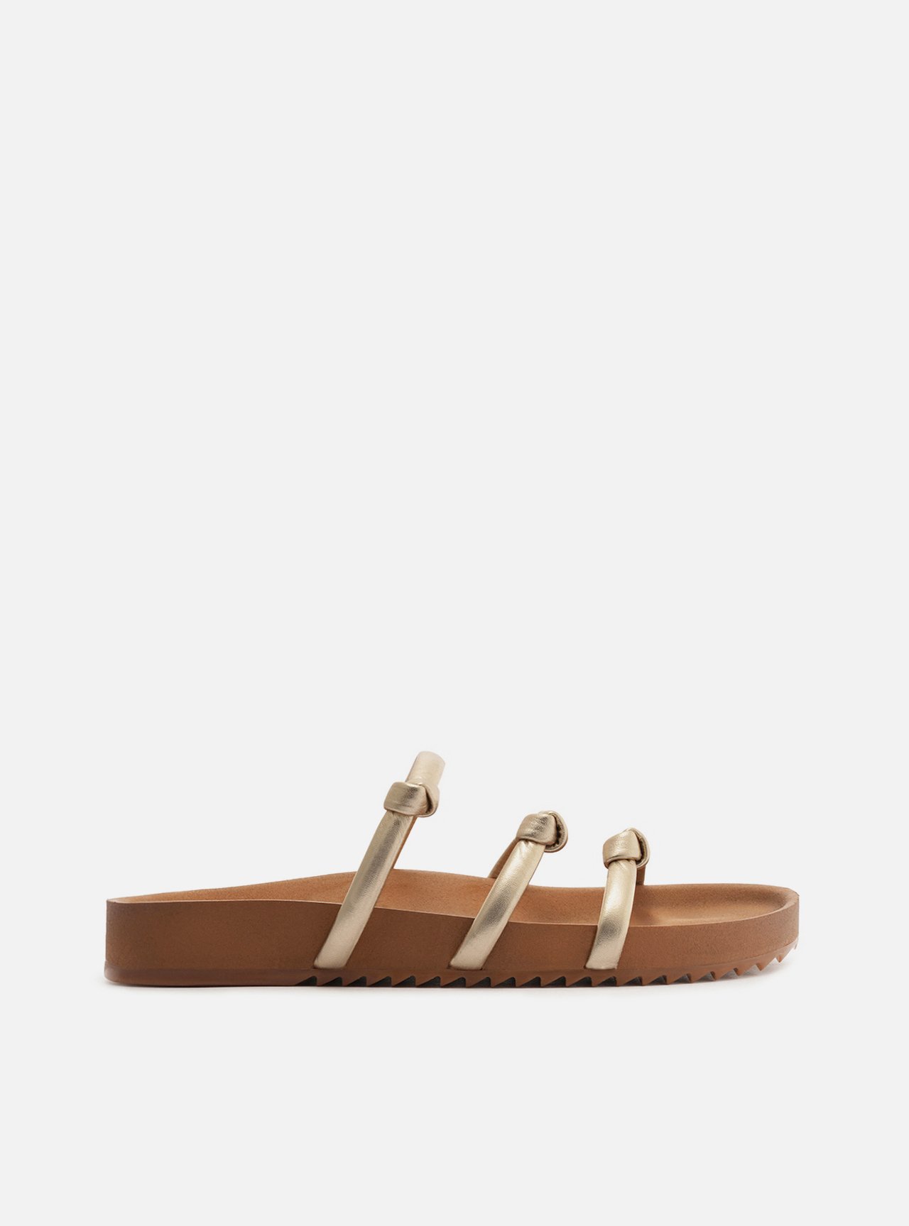 Papete Dourada Flatform Tiras Nó — foto 1