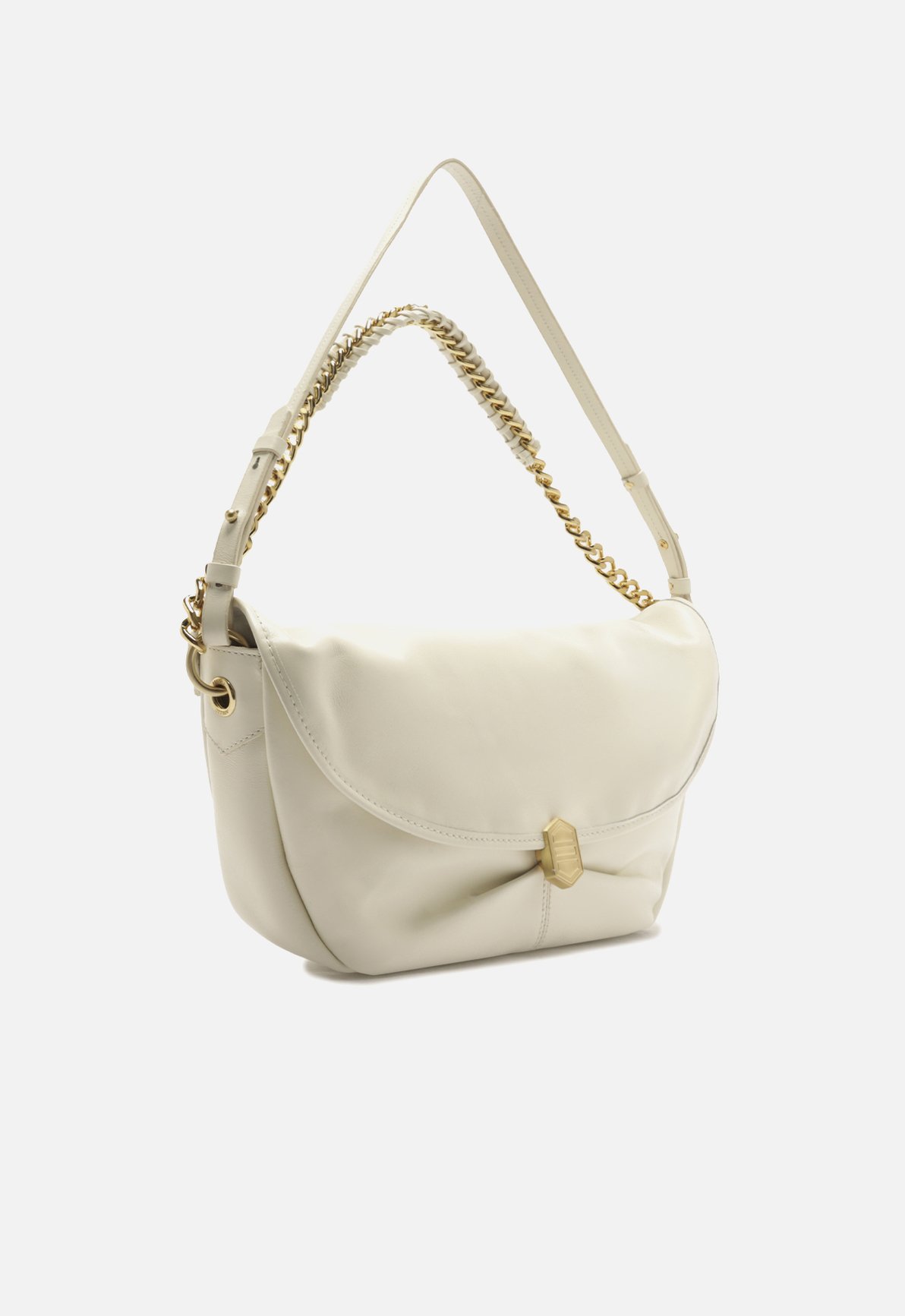 Bolsa Tiracolo Branca Couro Metais — foto 5