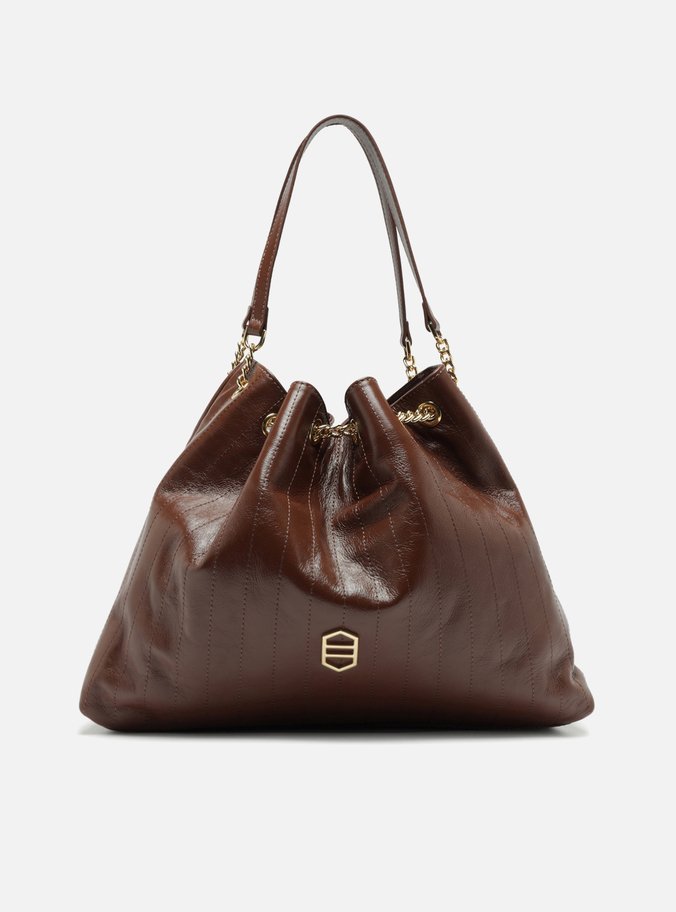 Bolsa Hobo Marrom Couro Grande Matelassê