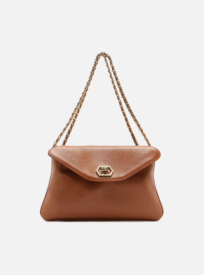 Bolsa Tote Marrom Couro Média Metais