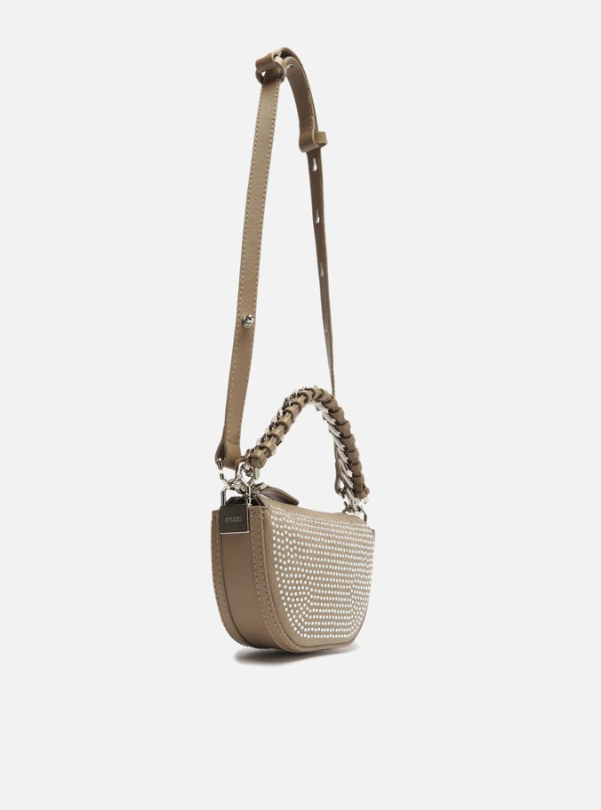 Bolsa Tiracolo Marrom Suede Paloma Pequena Strass