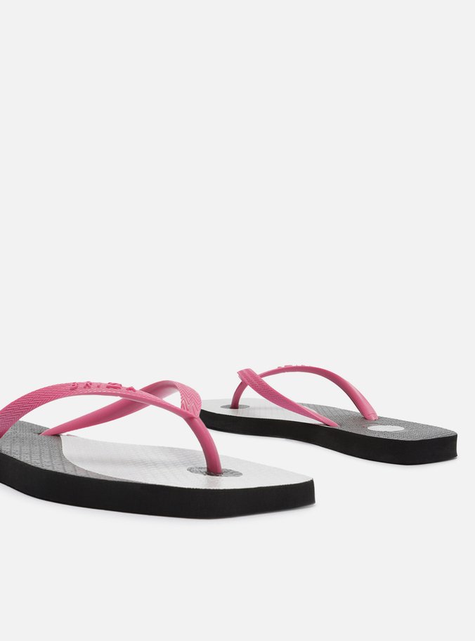 Chinelo de Dedo Jelly Multicolorido Tira Rosa Brizza