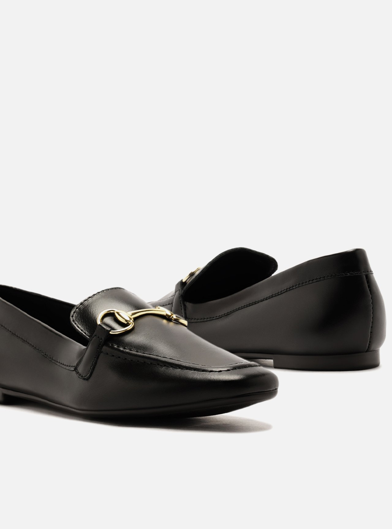 Mocassim Preto Couro Bico Quadrado Bridão — foto 4