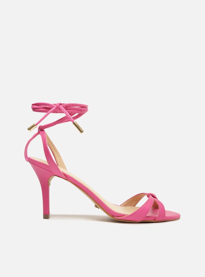 Sandália Rosa Salto Fino Amarração | Arezzo