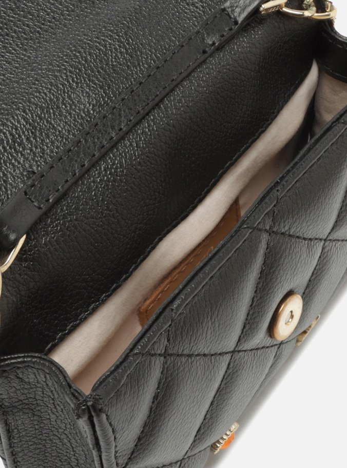 Mini Bag Preta Couro Mizz Stones New