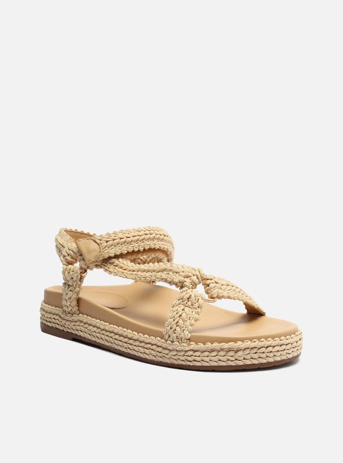 Sandália Nude Texturizada Flatform Maju