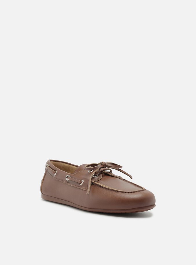 Mocassim Dockside Marrom Couro Amarração