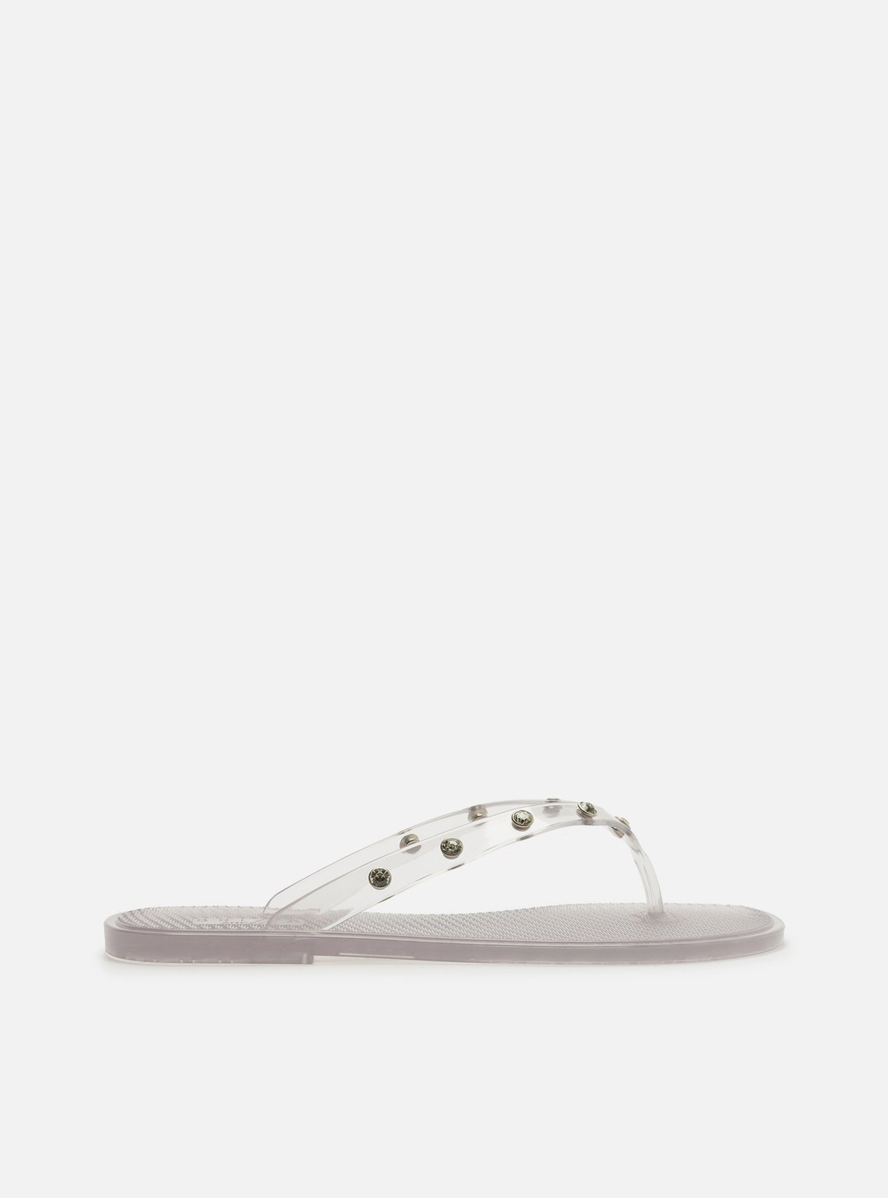 Chinelo Prata Jelly Glow Pedraria — foto 3