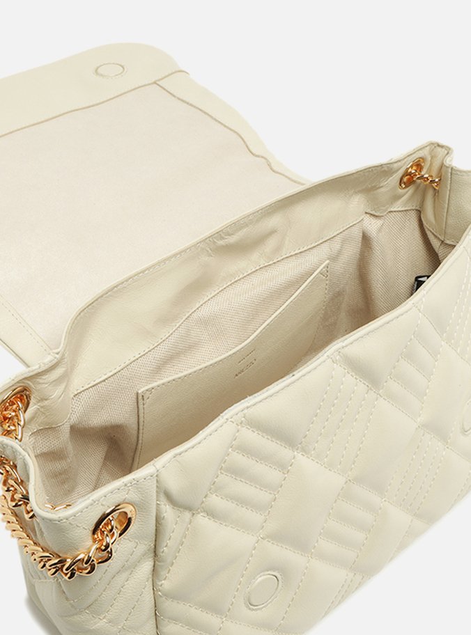 Bolsa Tiracolo Branca Couro Matelassê Grande
