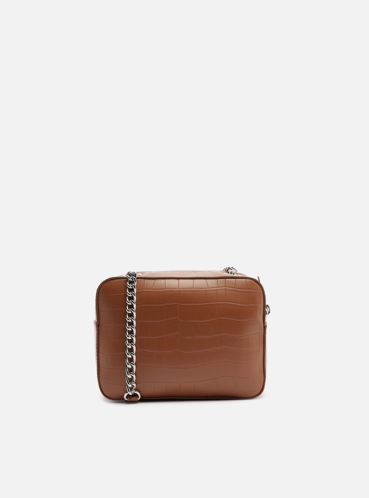 Bolsa Tiracolo Marrom Croco Valentina Pequena — foto 3