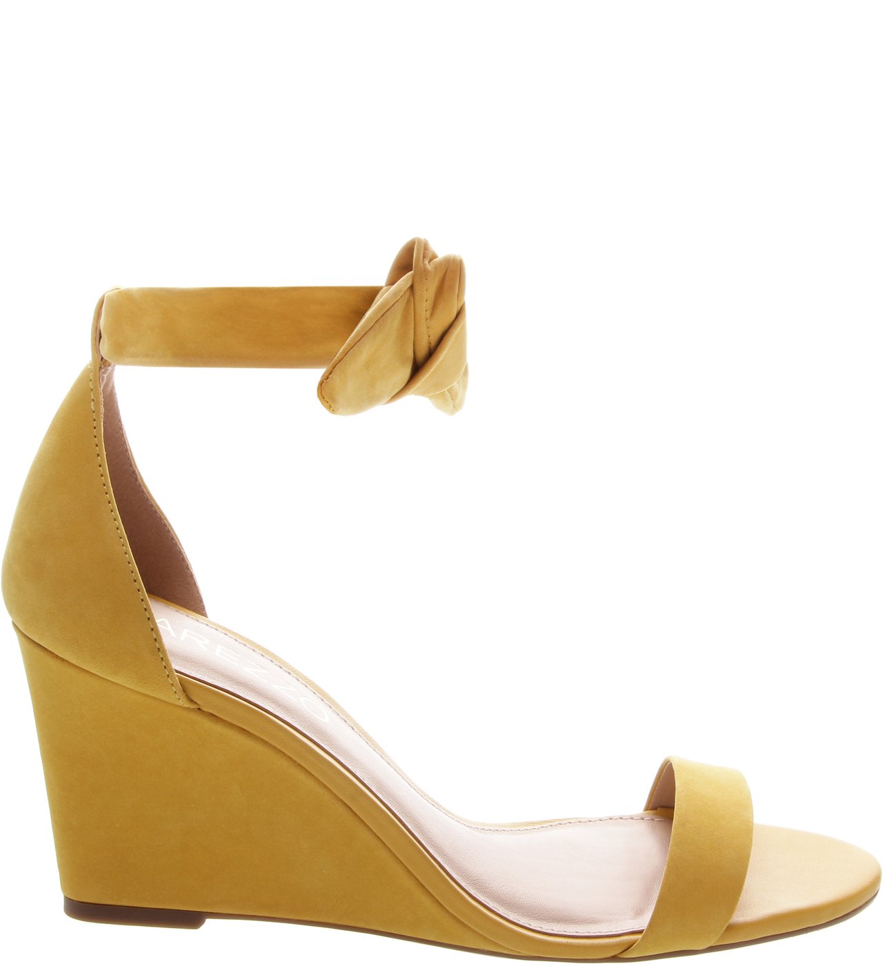 Sandalia anabela top amarela arezzo