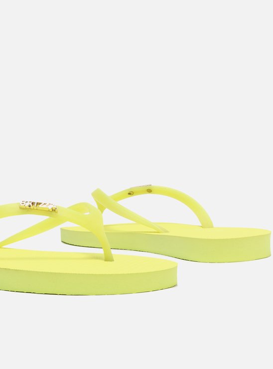 Chinelo de Dedo Amarelo Tiras Jelly Brizza