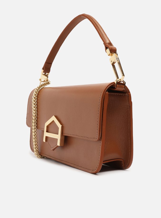 Bolsa Tiracolo Marrom Couro A001.2 Média