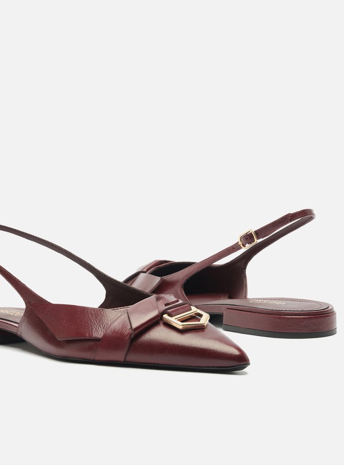 Sapatilha Vermelha Bico Fino Slingback