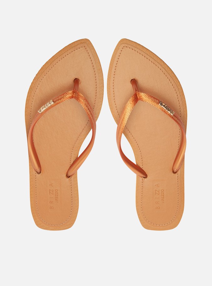 Chinelo de Dedo Marrom Bico Folha Brizza