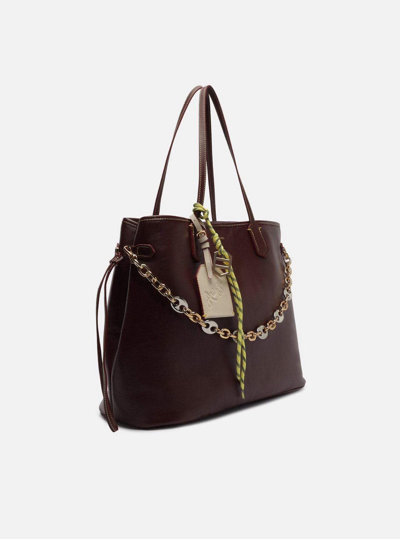 Bolsa Shopping Vermelha Couro Grande Corrente — foto 5