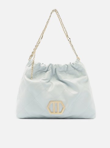 Bolsa Hobo Azul Soft Couro Esther Grande