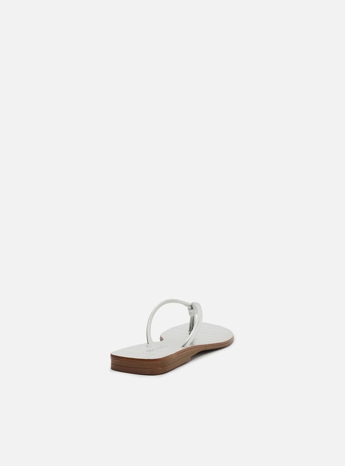 Rasteira Prata Tiras Flip Flop