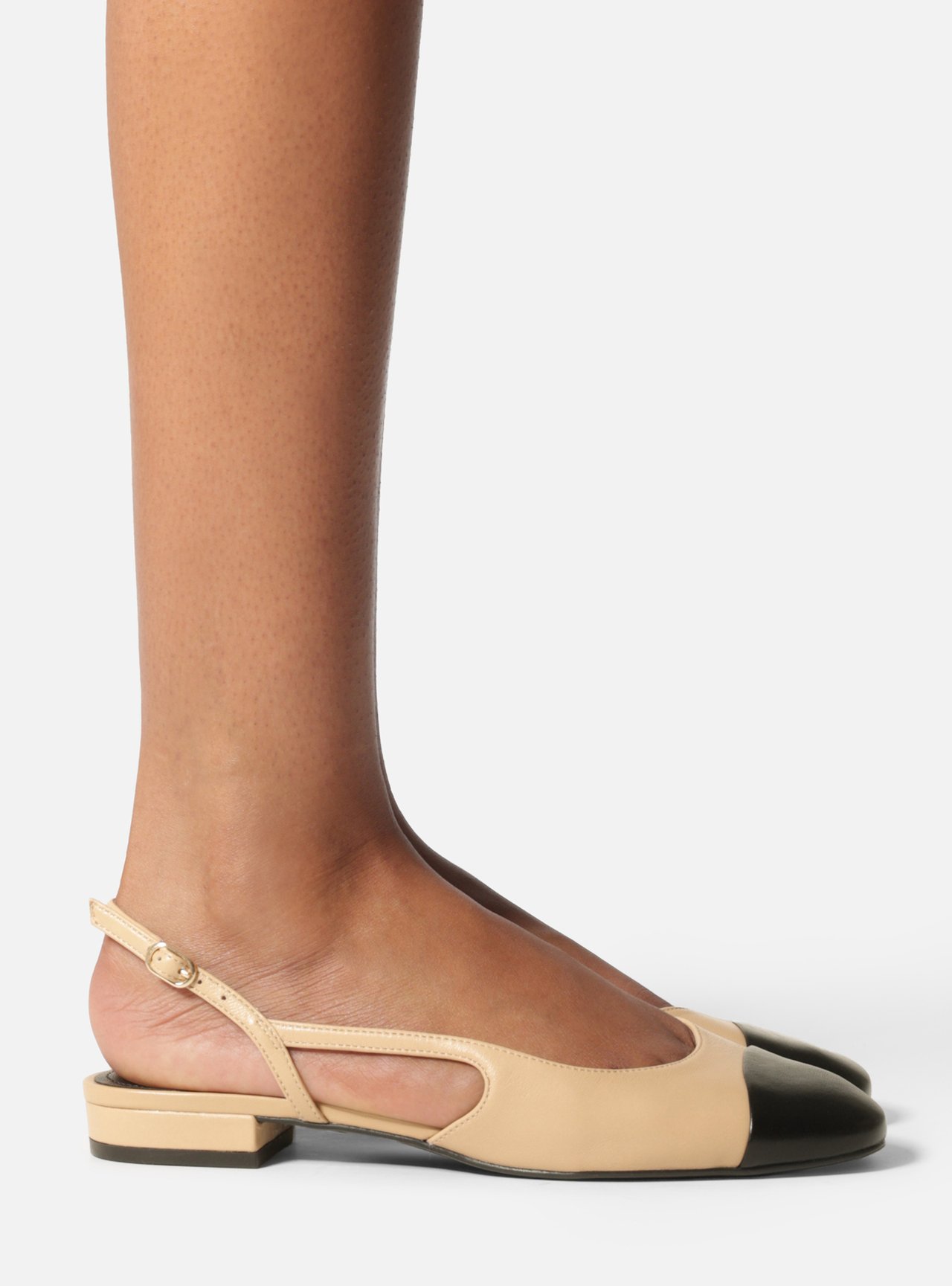 Sapatilha Marrom Couro Bico Redondo Slingback — foto 6