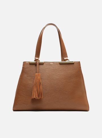 Bolsa Shopping Marrom Caramel Couro Grande Barbicacho