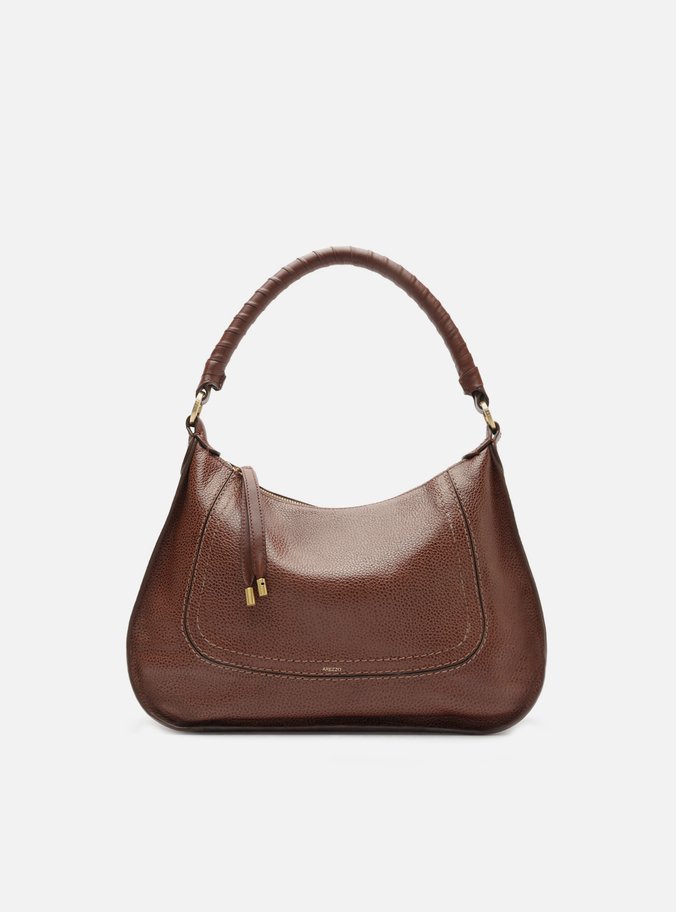 Bolsa Hobo Marrom Couro Média Alça Trançada