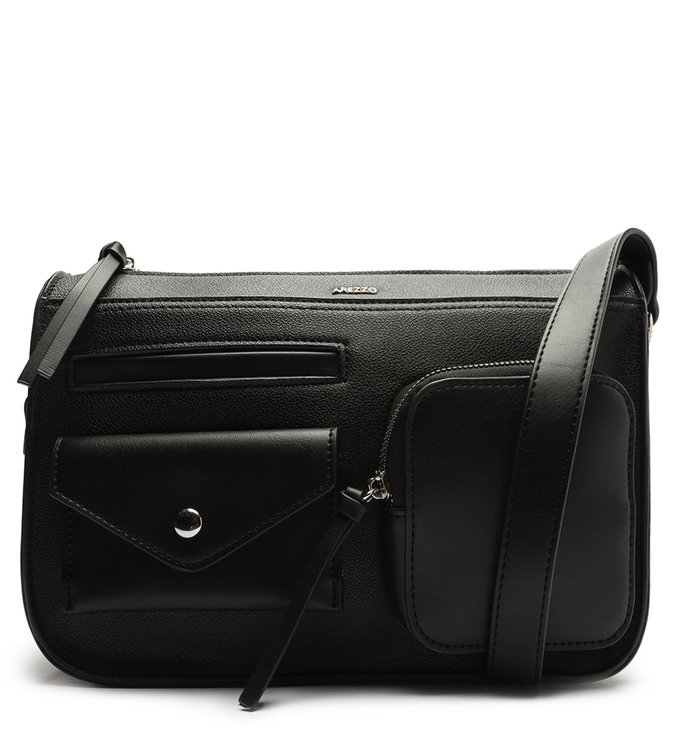 Bolsa Tiracolo Preta Média Bolsos