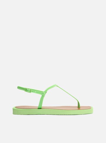 Sandália Rasteira Verde Slim Square Brizza