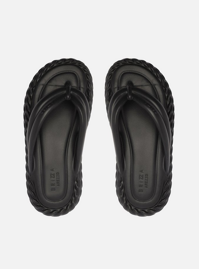 Sandália Preta Flatform Marrocos Bold