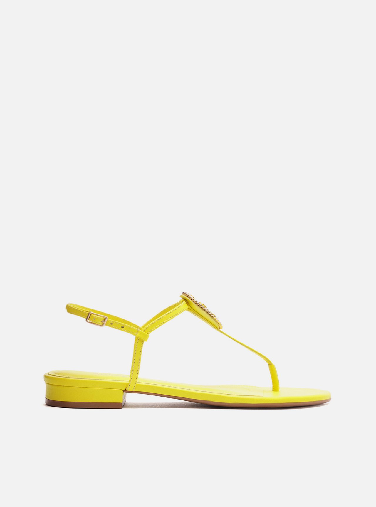 Sandália Rasteira Amarela Couro Slim Limoncello — foto 1