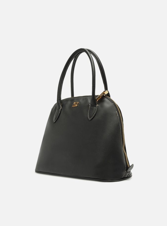 Bolsa Tote Preta Couro Média Assinatura