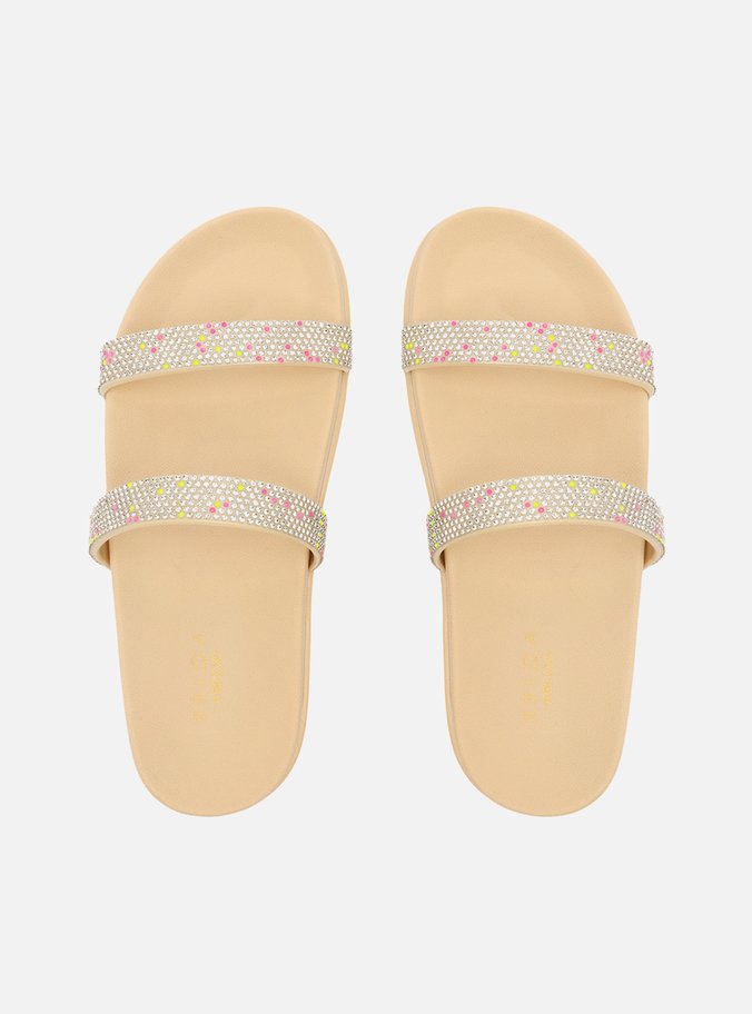 Sandália Papete Off-White Strass Luna