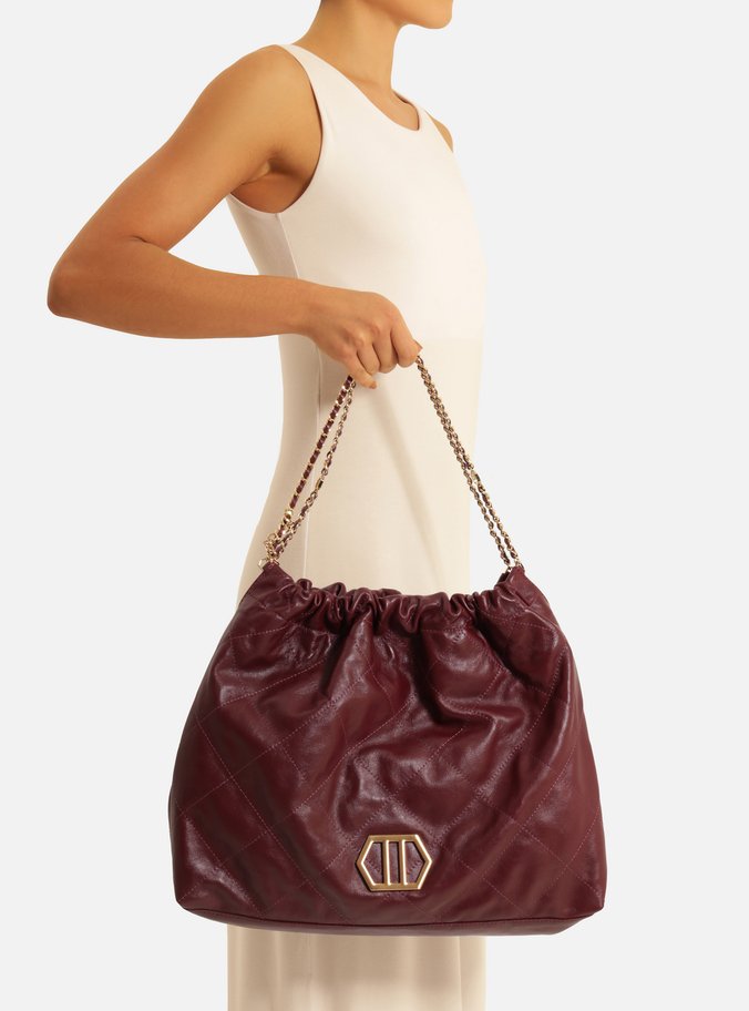 Bolsa Hobo Vermelha Couro Esther Grande