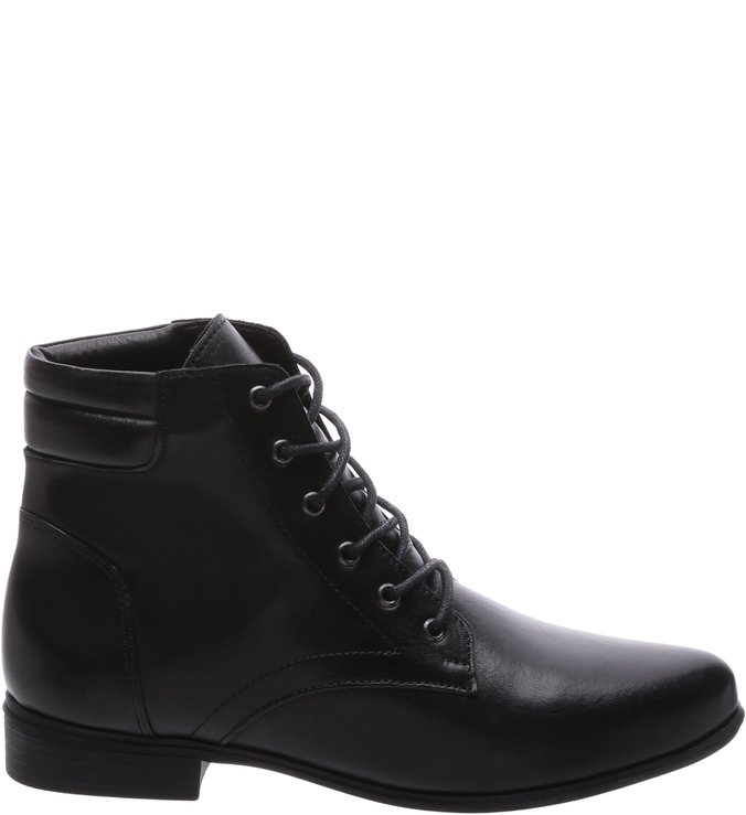Bota Coturno Couro Fly Baixa Preta