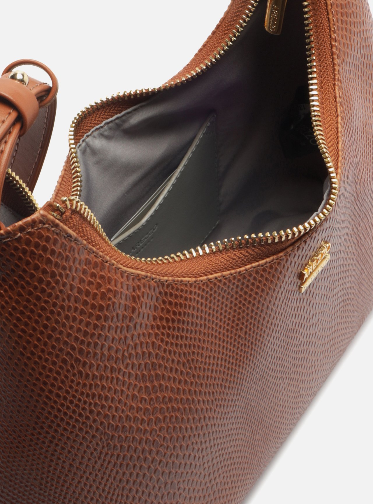 Bolsa Tiracolo Marrom Pequena Texturizada — foto 4