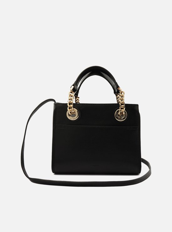 Bolsa Tote Preta Couro Jade Média