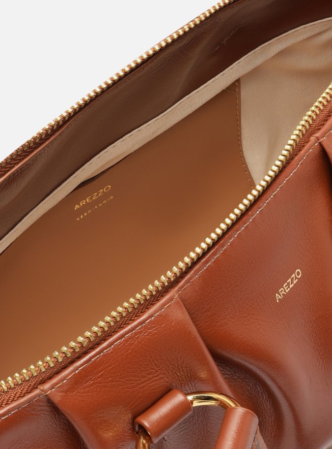 Bolsa Tote Couro Marrom Média