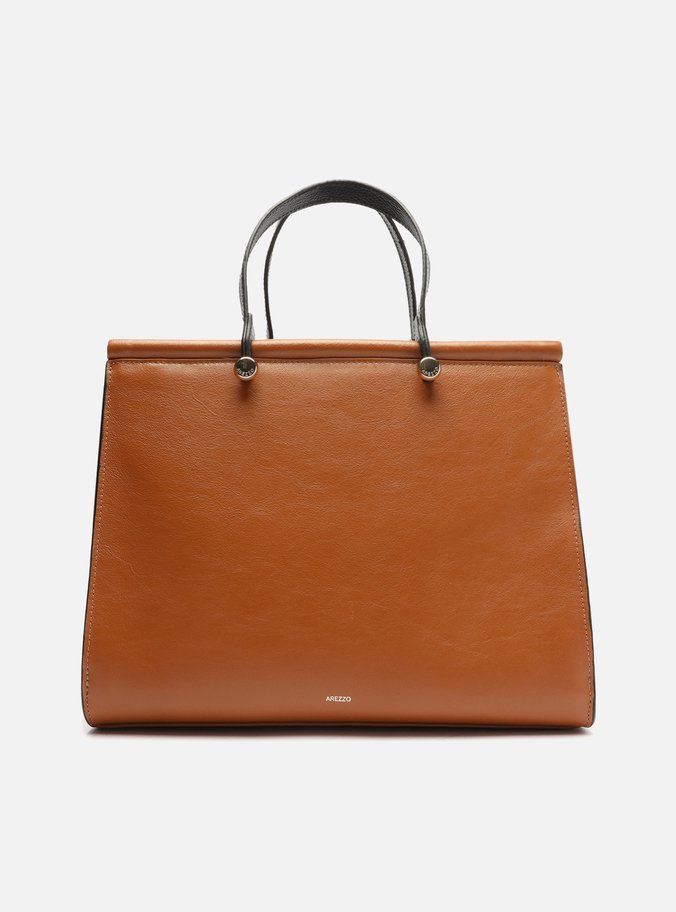 Bolsa Shopping Marrom Couro Hailey Grande