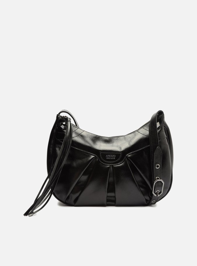 Bolsa Tiracolo Preta Couro Piera Média