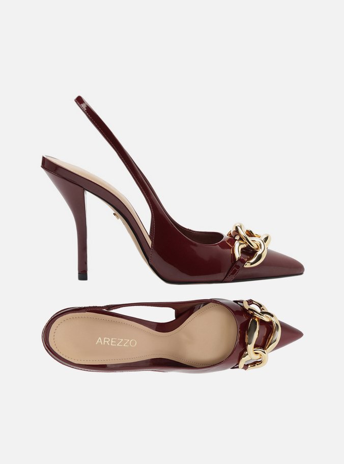 Scarpin Vermelho Salto Alto Slingback Elos