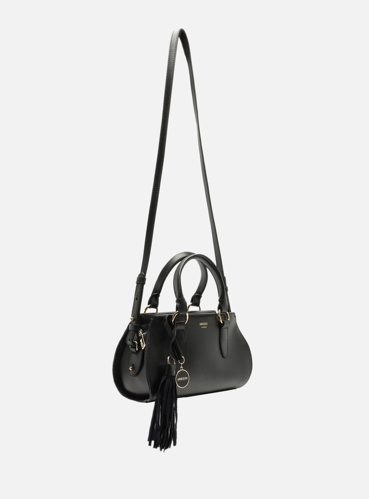 Bolsa Tote Preta Média Bag Charm Duplo — foto 5