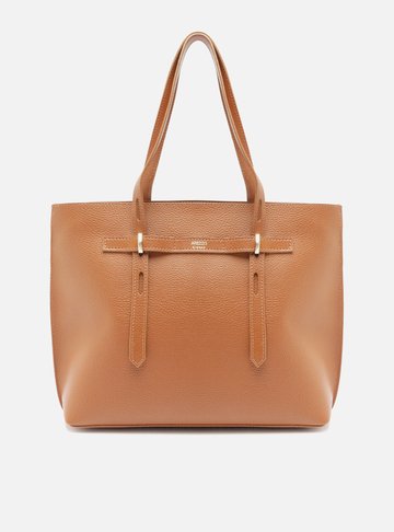 Bolsa Shopping Marrom Grande Alças Metais