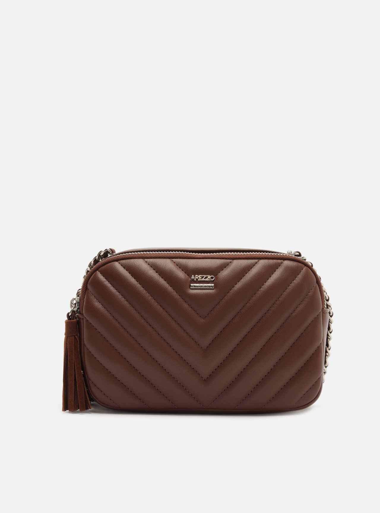 Bolsa Tiracolo Marrom Matelassê Grande Barbicacho — foto 1