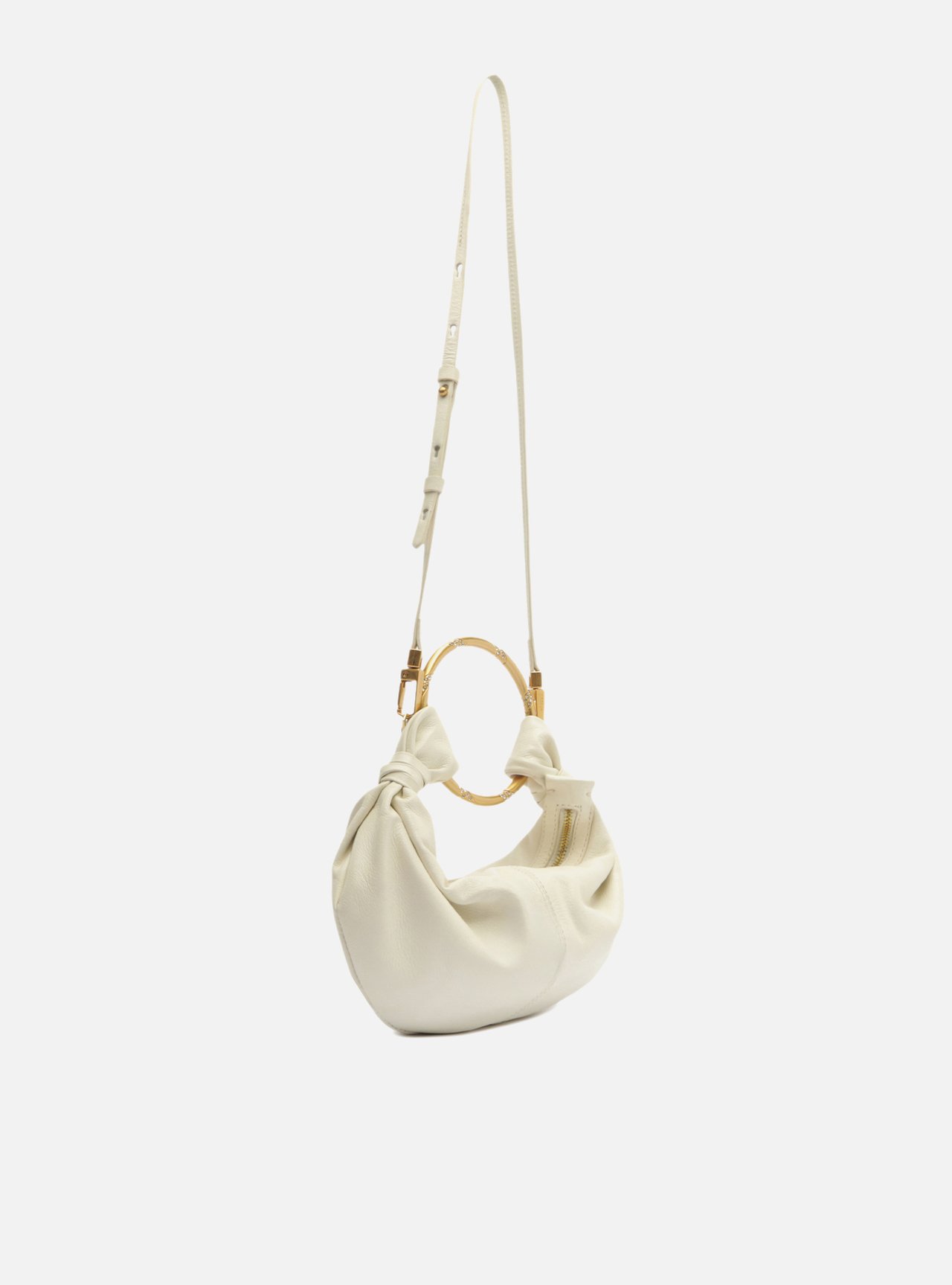 Bolsa Tiracolo Off-White Couro Pequena Argola — foto 5