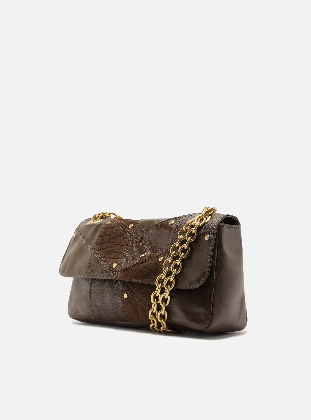 Bolsa Tiracolo Marrom Couro Média — foto 2