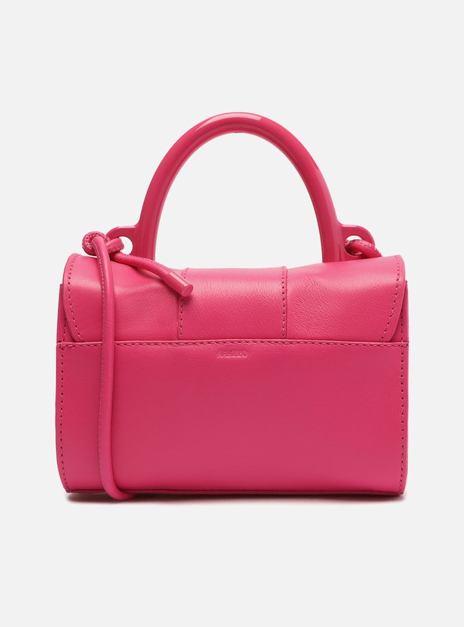 Bolsa Tiracolo Rosa Couro  Pequena Heart