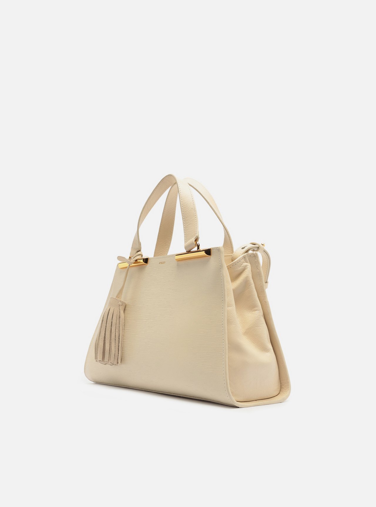 Bolsa Tote Branca Couro Jeni Média — foto 2
