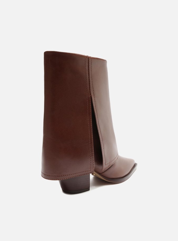 Bota Marrom Couro Cano Médio Capa