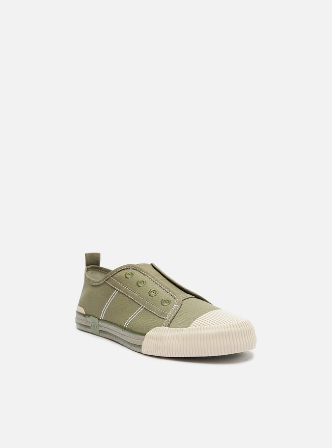 Tênis Slip On Verde Lona Collab Alme